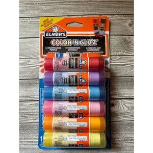 Elmer’s Color 'n Glitz Glue Sticks, Washable, Assorted Colors,  6 Grams, 12 Pack